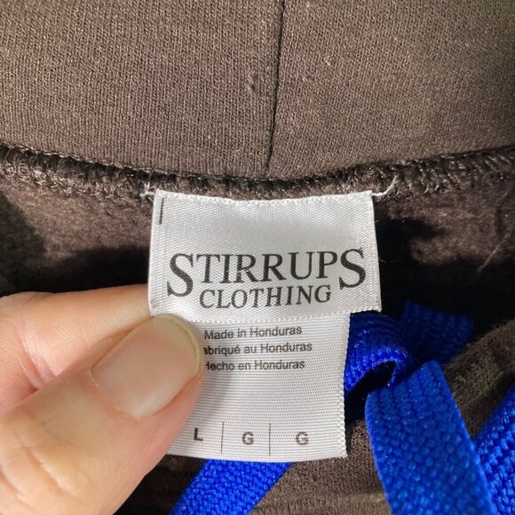 Womens Western Stirrups Hoodie Clothing Horse Riding Eat Sleep Ride Brown L - Picture 8 of 9